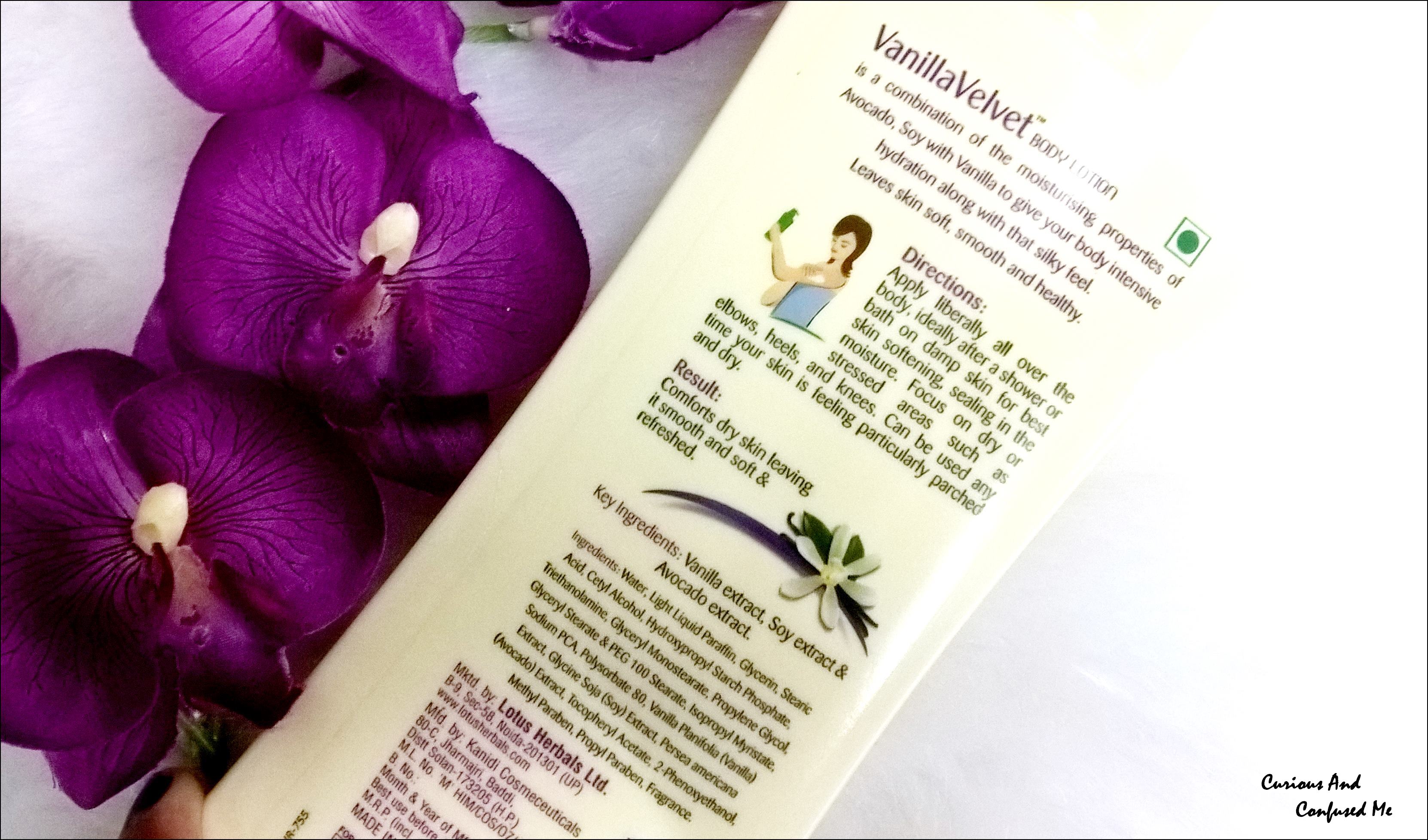 Positief Op de loer liggen gastheer Lotus Herbals Vanilla Velvet Daily Body Lotion: Review – Curious and  Confused me